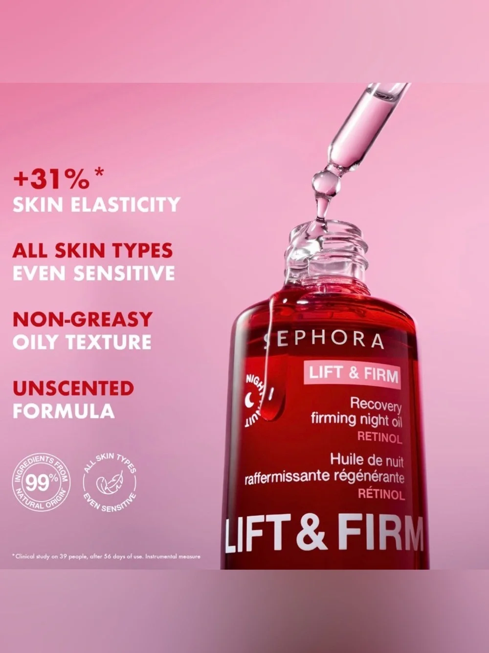 Sephora Collection Lift & Firm Recovery Firming Night Oil with Retinol